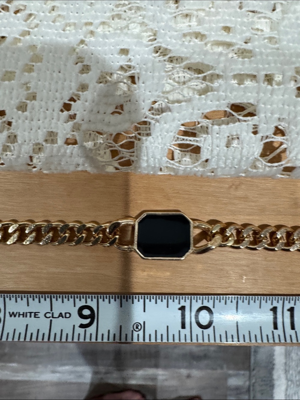 Gold-Tone Black Enamel Bracelet, Necklace & Ring Set - Picture 8 of 9